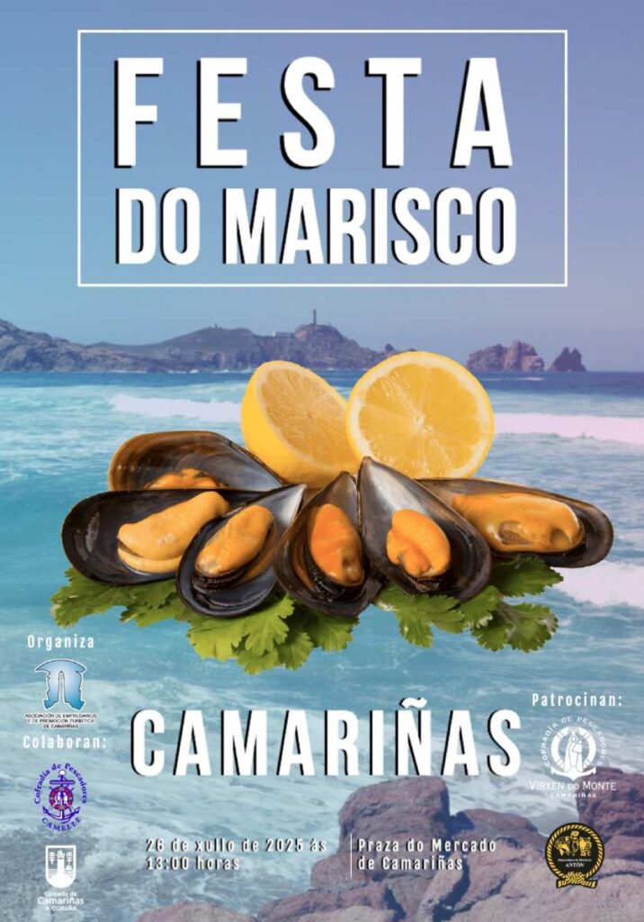 Cartel festa do marisco camariñas 2025